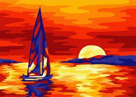Tapybos pagal skaičius rinkinys: Sunset 16.5x13 cm MINI125