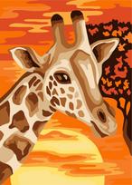 Tapybos pagal skaičius rinkinys: Giraffe in the savanna 16.5x13 cm MINI126