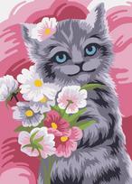 Tapybos pagal skaičius rinkinys: Pretty kitten 16.5x13 cm MINI113