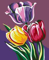 Tapybos pagal skaičius rinkinys: Tulips  16.5x13 cm MINI030