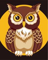 Tapybos pagal skaičius rinkinys: Owl 16.5x13 cm MINI015
