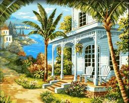 Tapybos pagal skaičius rinkinys: Villa by the sea 40x50 cm A066
