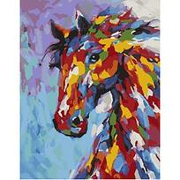 Tapybos pagal skaičius rinkinys: Colourful horse 40x50 cm T257