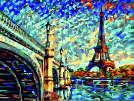 Tapybos pagal skaičius rinkinys: French Motifs 40x50 cm C041