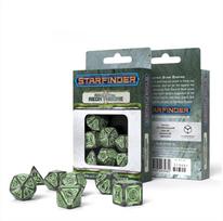 Starfinder Against The Aeon Throne kauliukų rinkinys pilkos ir žalios sp