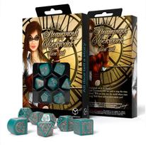 Steampunk Clockwork kauliukų rinkinys turkio ir vario spalvos