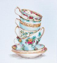 Turquoise Tea Cups SBA2325 - siuvinėjimo kryželiu rinkinys