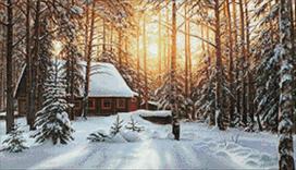 Winter Landscape 70х40 Deimantinio Paveikslo komplektas Cs2608