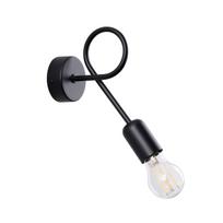 Sieninis šviestuvas SOLLUX LOOP, 1xE27, max 15 W LED, juodas