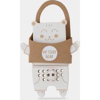Milin Wooden Lacing Toy Mr. Teddy veiklos žaislas 22 cm x 17 cm x 0,7 cm 1 vnt.