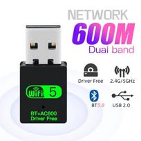 USB WiFi + Bluetooth 5.0 adapteris, 600Mbps
