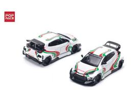 Pop Race Modeliukas 1/64 Pandem GR Yaris, Rally Livery, white/green/red (yra Sandėlyje)