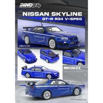 Inno64 Modeliukas 1/64 Nissan Skyline GT-R (R34) V-Spec Tuned by *Mine`s*, blue (yra Sandėlyje)