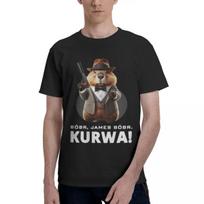 James Bobr Kurwa Bober Beaver Meme marškinėliai vasariniai vyriški moteriški marškinėliai grafiniai Y2K drabužiai S juoda