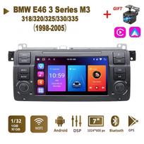 Android AutoRadio, skirtas BMW 3 serijos E46 M3 318/320/325/330/335 1998-2005 Carplay Car Multimedia GPS 2din Autoradio 1+32GB juoda