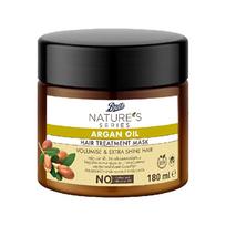 Boots Nature'S serijos argano aliejaus plaukų priežiūros kaukė 180 ml. 180 ml.
