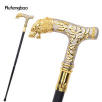 Auksinio baltojo vilko rankena prabangi lazda vakarėliui madinga Elegantiška lazda dekoratyvinė Cospaly cukranendrių rankenėlė 88cm
