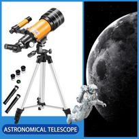 Astronominis 150x naktinio matymo teleskopas, galingas refraktorius, skirtas žiūrėti mėnulio žvaigždę oranžinė