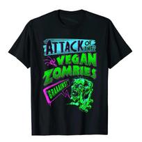 Veganų Zombių Ataka Vegetariški Helovino Marškinėliai Medvilniniai Vyriški Viršutiniai Marškinėliai Individualūs Viršutiniai Marškinėliai Camisa 4XL green