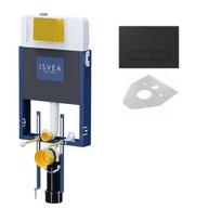 ISVEA DUREZZA plonas 90 mm potinkinis rėmas su juodos matinės spalvos SOTTI mygtuku