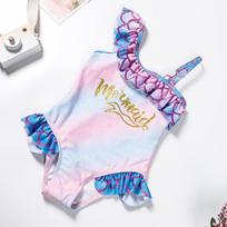 Vaikiškas mielas madingas vienos dalies undinėlės maudymosi kostiumėlis mergaitėms su raukinukais, mažylių bikini maudymosi kostiumėlis, monokinis maudymosi kostiumėlis vaikams karštam šaltiniui xs rožinė
