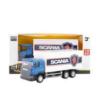 1/64 mastelio RMZ City liejamas transporto priemonės žaislinis automobilio modelis Scania konteinerinis sunkvežimis Inžinerinis krovininis transportas Edukacinė kolekcija Dovana mėlyna