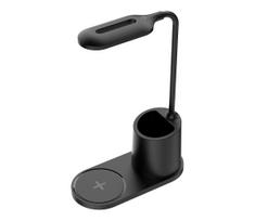 LED stalinis šviestuvas LED/3W/5V su belaidžiu įkrovimu juoda