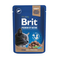 Brit Premium Liver for Sterilised konservai sterilizuotoms katėms, 24 x 100 g