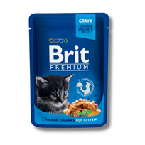 Brit Premium Chicken Chunks Kitten konservai kačiukams iki 1 metų, 24 x 100 g
