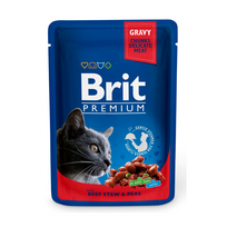 Brit Premium Beef Stew & Peas konservai katėms su jautiena ir žirniais, 24 x 100 g