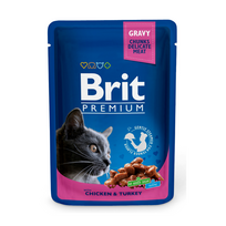 Brit Premium Chicken & Turkey konservai katėms, 24 x 100 g