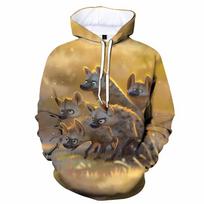 Žiemos gyvūnų raštas Žvėris 3D spausdintas Hip Hop tipo džemperis su gobtuvu Vyriškas Moteriškas Streetwear bliuzonas Džemperis su gobtuvu Berniukams Mergaitėms Jaunimo striukės 5XL gray