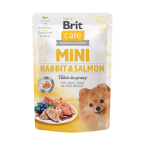 Brit Care Mini konservai su triušienos ir lašišos filė mažų veislių šunims, 24 x 85 g