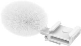SmallRig 4734 Cold Shoe Adapter with Furry Windscreen for Sony ZV series cameras (white)