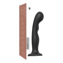 Strap-on-me - dildo su dirželiu - lenktas, su siurbtuku - juodas
