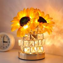 1 vnt. Saulėgrąžos LED naktinė lemputė Rožės krištolo ornamentas Dekoracija Staliniam kompiuteriui Miegamojo lovos staliukui Atmosferos stalinė lempa Dovana Gimtadienis Sunflower Lantern