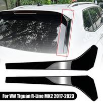 1 pora blizgaus juodo galinio lango šoninio spoilerio, skirto VW Tiguan R-Line MK2 2017-2023 m.