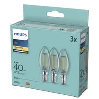 LED lemputės PHILIPS, E14, B35, 2700 K, 4,3W (=40W), 470 lm, NON-DIM, 3 vnt.
