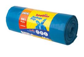 Šiukšlių maišai TRASH PANDA KNOTTIES, užrišami, mėlynos sp., 35 mikr, 100 l, 10 vnt.