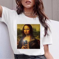 Women T Shirt Harajuku Mona Lisa T Shirt Women Tshirt Female Tee Shirt Femme Tops Aesthetic S balta