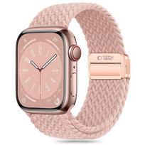 Rožinės spalvos tekstilinis dirželis "Tech-Protect Nylonmag" laikrodžiui Apple Watch 4 / 5 / 6 / 7 / 8 / 9 / 10 / 11/ SE (38 / 40 / 41/ 42 MM)