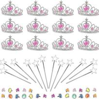 48 vnt vaikiškų plastikinių karūnėlių galvos juostos stebuklingų lazdelių rinkinys Crown 12pcs Ring 24pcs Star stick 12pcs