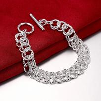 Pure 925 Silver Bracelets Classic large circle chain for Women Wedding high quality Fashion Jewelry party Gifts Lady 20cm 20cm 8inches