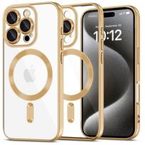 Skaidrus dėklas su auksinėmis detalėmis "Tech-Protect Magflex Magsafe" telefonui iPhone 16 Pro Max