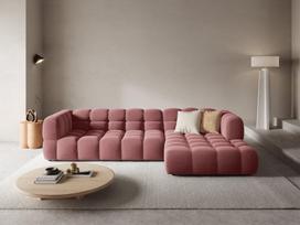 Minkštas kampas Cosmopolitan Design Sky 4, rožinis, dešininis