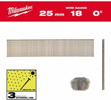 Milwaukee Accessories Nerūdijančio plieno smeigės MILWAUKEE 18G 25mm, 5000vnt.