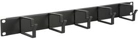 Lanview 1U 19"" CABLE ORGANIZER PANEL,  5 HOOK BLACK