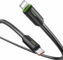 USAMS Kabelis USB-C/Lightning 1m SJ735 30W juodos spalvos YU Series SJ735USB01 (US-SJ735)