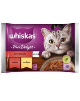 WHISKAS Adult 4 x 85 g "Juicy Bites" drėgnas kačių ėdalas su jautiena, vištiena
