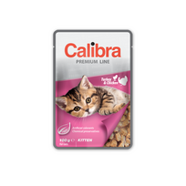 CALIBRA Cat pouch Premium Kitten Turkey & Chicken konservai kačiukams su vištiena ir kalakutiena, 100g